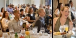 A rapt audience listening to a presentation given by a tech speaker at a Los Angeles networking event