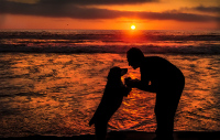 Nunzi & Me - silouette sunset beach - thumb _MG_1315 - 1311