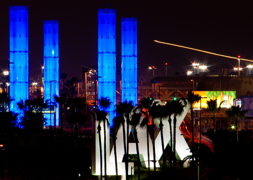 Los Angeles corporate photographer Gregory Mancuso shot this photo of the LA airport business district at night - 7