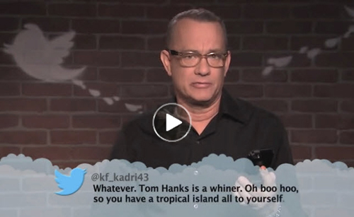 Humor---Celebrities-read-mean-tweets-on-Jimmy-Kimmel-Live-TV-show-is-a-funny-youtube-video-clip---Tom-Hanks