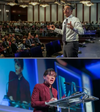 Executive keynote presentation during the ICANN Annual General Meeting at the Hyatt Regency Century Plaza in Los Angeles.