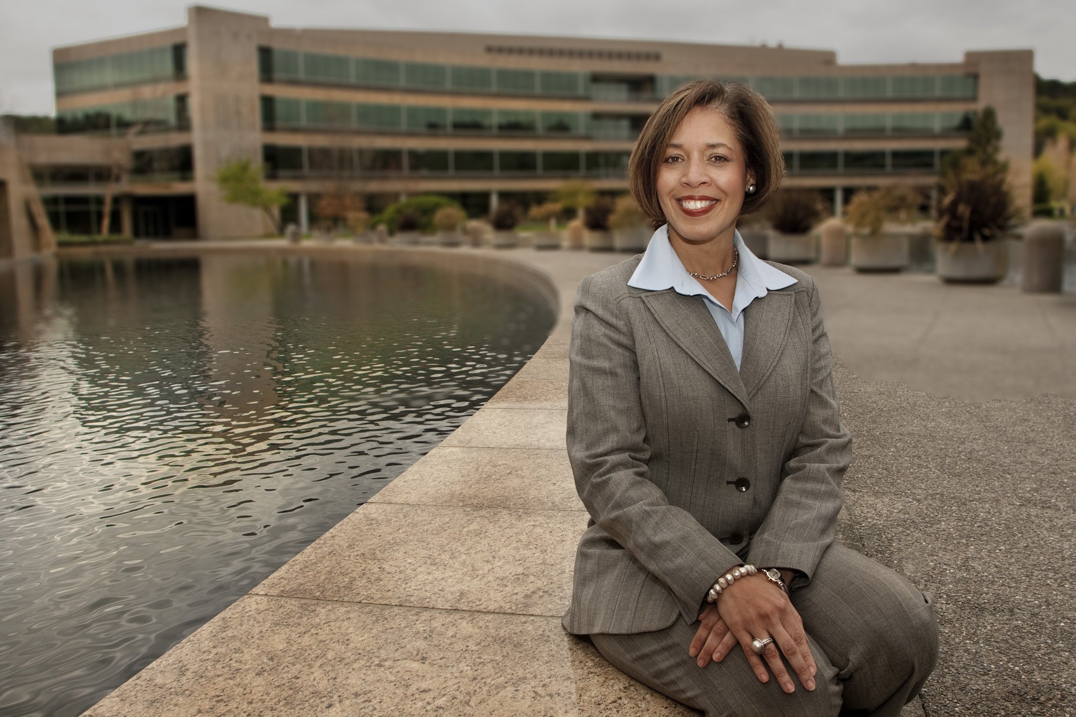Executive portrait of CEO in front of corporate headquarters in Los Angeles shot by corporate photographer Mancuso - MG_6315