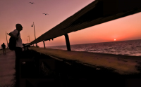 Silhouette Spirits - On Pier, railing  IMG_0193