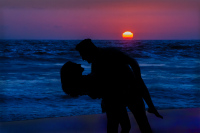 Venice-sunset beach-couple dance pose-silhouette spirits - _MG_7915