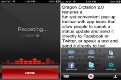 Apps Dragon dictation