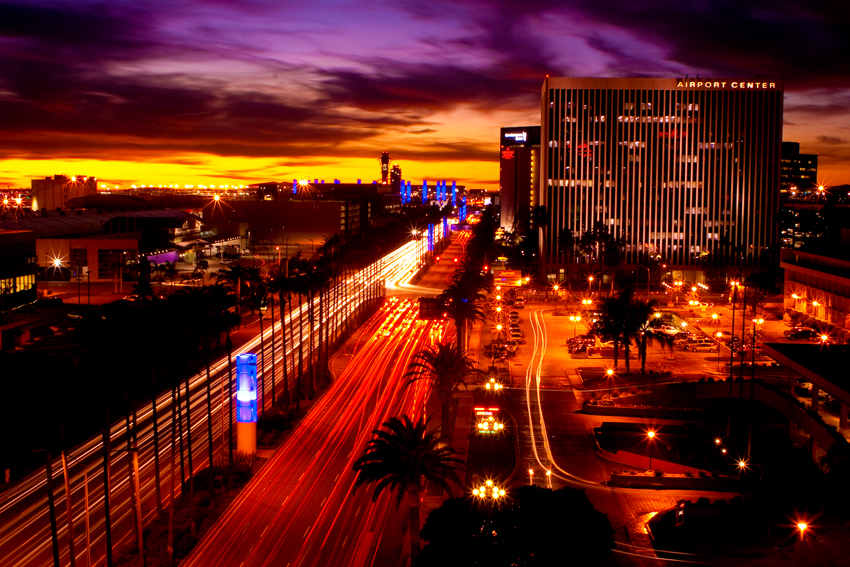 Los Angeles corporate photographer Gregory Mancuso shot this photo of the LA airport business district at night - 5