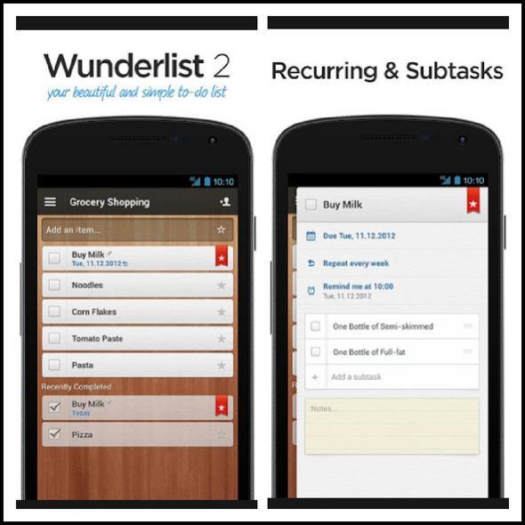 1 Wunderlist is a free app that will help you manage your daily tasks.