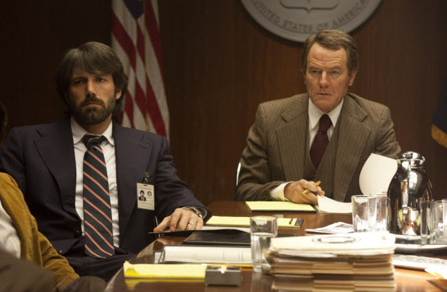 Bryan Cranston and Ben Affleck acting in Argo film scene in Washington