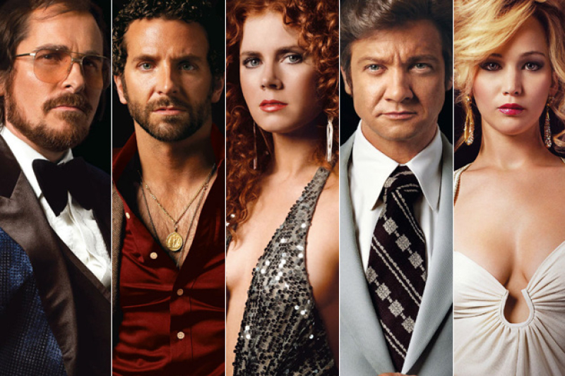 American Hustle movie cast, Amy Adams, Bradley Cooper, Christian Bale, Jennifer Lawrence, Jeremy Renner