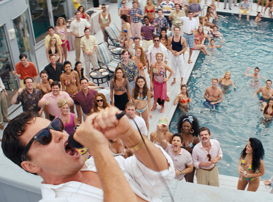 The Wolf of Wall Street movie script, photos, video, scene by pool of Leonardo DiCaprio