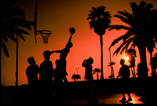 Venice Beach basketball game photo, los angeles ca